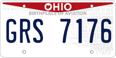 OH license plate GRS7176