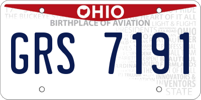 OH license plate GRS7191