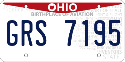 OH license plate GRS7195
