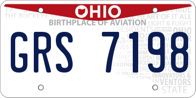 OH license plate GRS7198