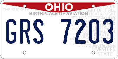 OH license plate GRS7203
