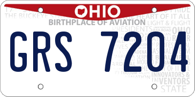 OH license plate GRS7204