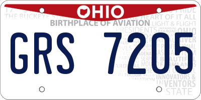 OH license plate GRS7205