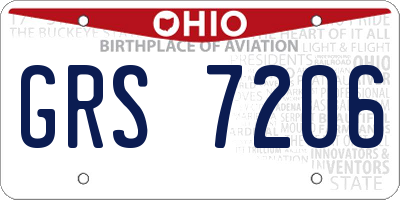 OH license plate GRS7206