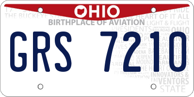 OH license plate GRS7210