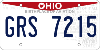 OH license plate GRS7215