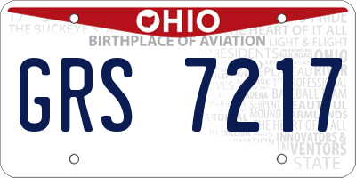OH license plate GRS7217