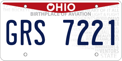 OH license plate GRS7221