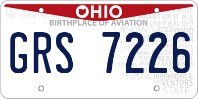 OH license plate GRS7226