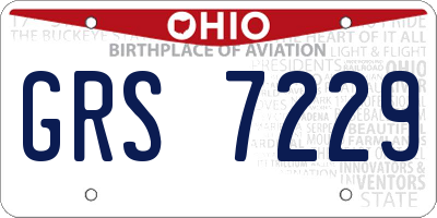 OH license plate GRS7229