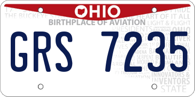 OH license plate GRS7235