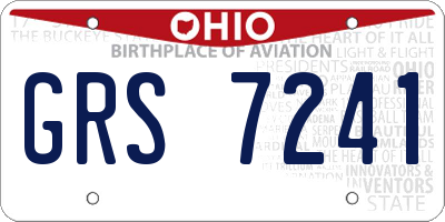 OH license plate GRS7241