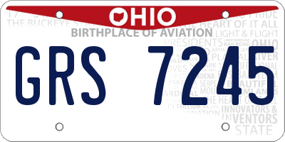 OH license plate GRS7245