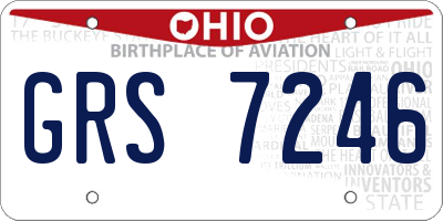 OH license plate GRS7246