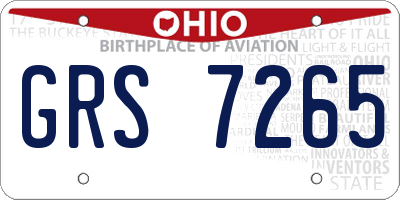 OH license plate GRS7265