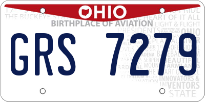 OH license plate GRS7279