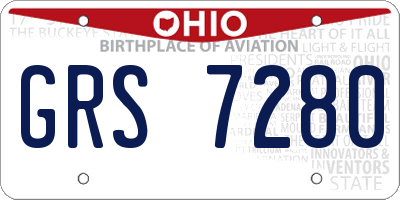 OH license plate GRS7280