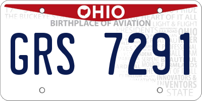 OH license plate GRS7291