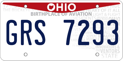 OH license plate GRS7293