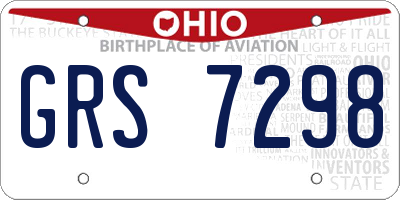 OH license plate GRS7298
