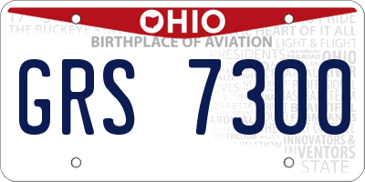 OH license plate GRS7300