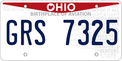 OH license plate GRS7325