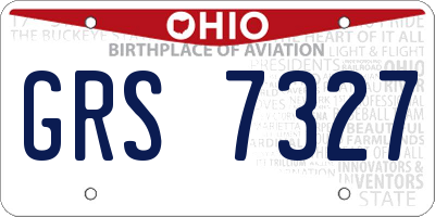 OH license plate GRS7327