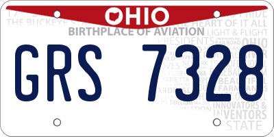 OH license plate GRS7328