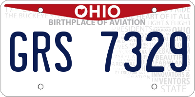 OH license plate GRS7329
