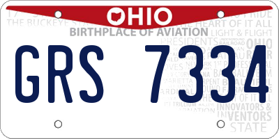 OH license plate GRS7334