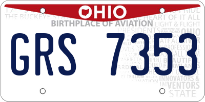 OH license plate GRS7353