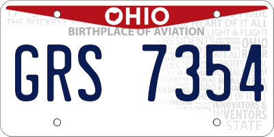 OH license plate GRS7354