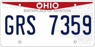OH license plate GRS7359