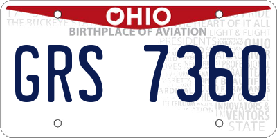 OH license plate GRS7360