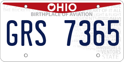OH license plate GRS7365