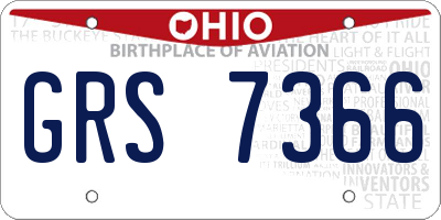 OH license plate GRS7366