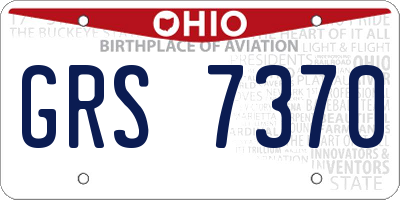 OH license plate GRS7370