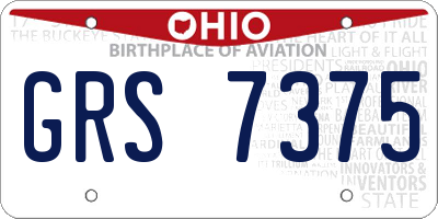 OH license plate GRS7375