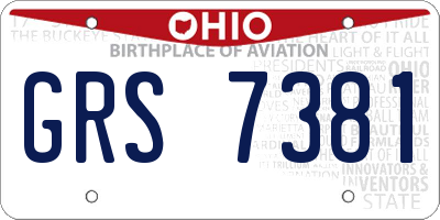 OH license plate GRS7381