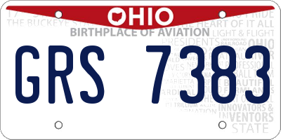 OH license plate GRS7383
