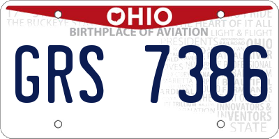 OH license plate GRS7386