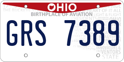 OH license plate GRS7389