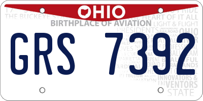 OH license plate GRS7392