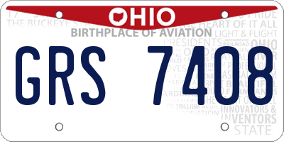 OH license plate GRS7408
