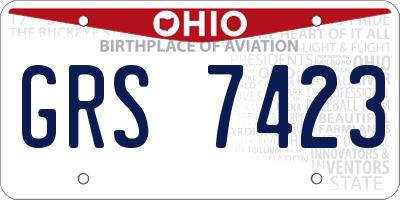 OH license plate GRS7423