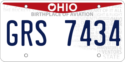 OH license plate GRS7434