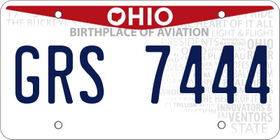 OH license plate GRS7444