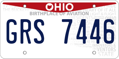 OH license plate GRS7446