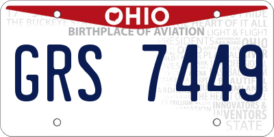 OH license plate GRS7449