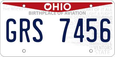OH license plate GRS7456